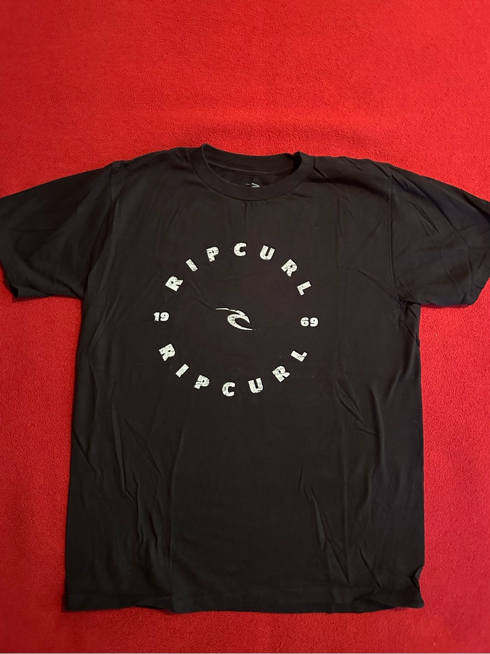 Rip Curl Black Short Sleeve Tee with White Circular Logo